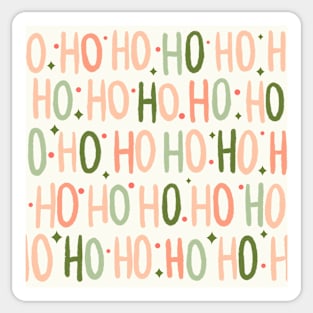 Ho Ho Ho // Chirstmas // Mint and Coral Sticker